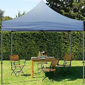 Intent24 Tente pliante tente pliable 3x3m - sans panneau de côté PROFESSIONAL toit 100% imperméable tente de jardin pavillon gris fonce.FR