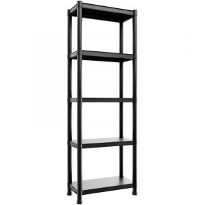 Titan S - &Eacute;tag&egrave;re modulaire 5 niveaux 60x30xH180 cm en r&eacute;sine noire