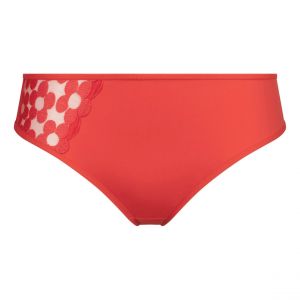 Image de DIM Culotte femme en microfibre en tulle floral generous broderie Rouge - Couleur Rouge - Taille XXL
