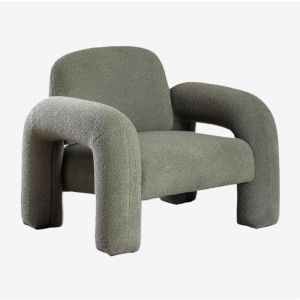 Fauteuil En Chenille Nicxon Vert Sauge