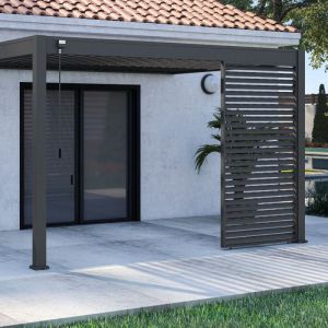 Panneau brise-vue ventelles horizontales 1,3M Ombréa - Anthracite