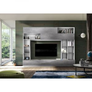 Azura home design Ensemble meuble TV GEORGIO gris blanc 277 cm