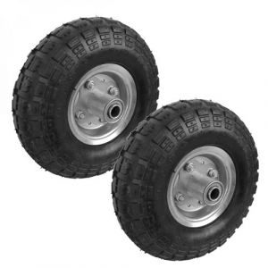 Linxor Lot de 2 roues gonflables pour chariot 26 x 8 cm - Axe 20 mm