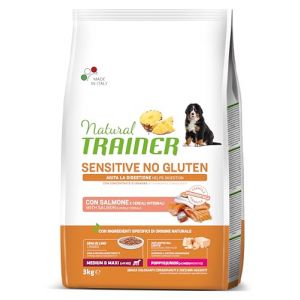 Natural trainer dog sensitive puppy & junior medium/maxi salmone 3 kg no gluten