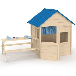 Idmarket Maisonnette Enfant En Bois Odyssey, Cabane De Jeux Ext&eacute;rieure Avec Table De Pique-Nique Int&eacute;gr&eacute;e