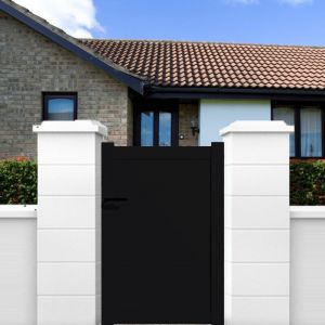 Packit Portillon aluminium modèle plein en kit dimension L.1000 (entre piliers) x H.1700 mm Couleurs Noir (ral 9005) Expédition gratuite en France