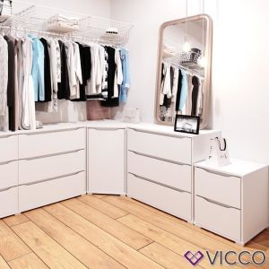 Image de Commode "Ruben" 80cm Blanc avec 3 tiroirs Vicco