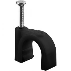 Goobay 64683 Collier de Serrage/Support de c&acirc;ble/pour Fixer Le c&acirc;ble, jusqu'&agrave; Un diam&egrave;tre de 10mm/ Serre-c&acirc;ble avec Clou pour Mur, Cadre de Porte, Coins et Montage en saillie / 100 pi&egrave;ces/Noir