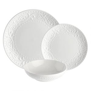 LA Porcelaine Blanche - Set Table de 18 Assiettes Rêvante