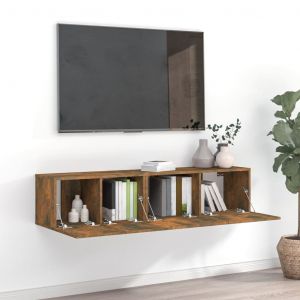 VidaXL Ensemble de meubles TV 2 pcs Chêne fumé Bois d'ingénierie