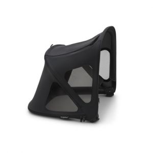 Bugaboo Capote à fenêtres Fox, extensible pour une couverture supplémentaire et une protection solaire optimale, hydrofuge, compatible avec toutes les poussettes Fox/Cameleon 3, nuit noire