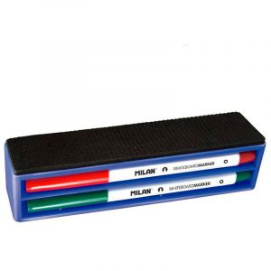 BLISTER BORRADOR MAGNETICO + 4 ROTULADORES PIZARRA BLANCA MILAN