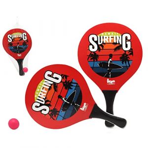 Raquettes de Plage avec Balle BigBuy 38 x 23,5 x 0,6 cm Rouge