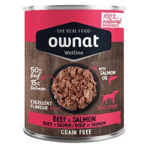 Image de Ownat Boîte Chien Wetline Sans céréales - Bœuf et Saumon - 400g