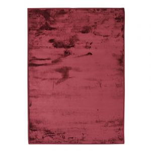 Thedecofactory Mon Beau Tapis FLANELLE - Tapis extra-doux effet velours rouge fonc&eacute; 120x170