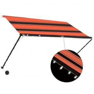 VidaXL Auvent rétractable avec LED 250x150 cm Orange et marron