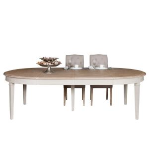 Hellin Table &agrave; manger ronde extensible pi&eacute;tement cr&egrave;me L130/310 - VILLAS