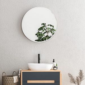 Miroir mural Ordona rond 60 cm blanc mat [en.casa]