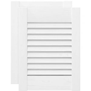 VidaXL Portes d'armoire à persiennes 2 pcs blanc 39,5x29,5 cm