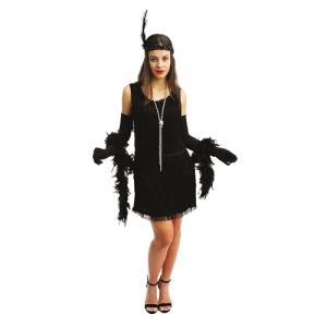 Ptit Clown D&eacute;guisement adulte femme - Robe Charleston noire - Taille L/XL - Inclus bandeau - Id&eacute;al f&ecirc;tes