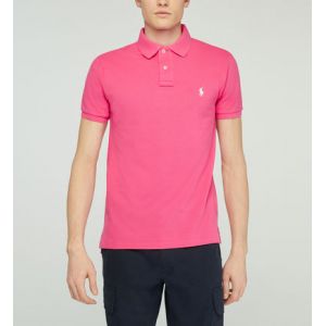 Ralph Lauren Polo slim coton piqué pony brodé Rose Polo - Couleur Rose - Taille S