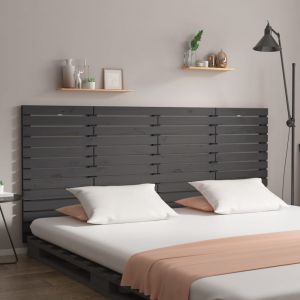 VidaXL Tête de lit murale Gris 156x3x91,5 cm Bois massif de pin