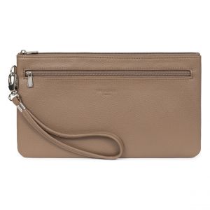 Hexagona Pochette dragonne - Compatible Cartes de crédit, CNI, permis de Conduire, Passeport et Carte Grise - pour Femme - Collection Confort - Écorce - en Cuir de Vachette grainé