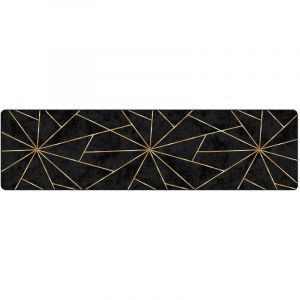 VidaXL Tapis lavable noir et dor&eacute; 80x300 cm antid&eacute;rapant Multicolore