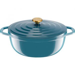Tefal Air, Cocotte en fonte ovale 30cm, Cocotte l&eacute;g&egrave;re en fonte d'aluminium, Nettoyage facile, Rev&ecirc;tement en c&eacute;ramique s&ucirc;r, Couvercle de condensation, Compatible four, Induction E2708904