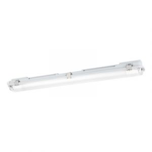Eglo Plafonnier Tube-E, r&eacute;glette &eacute;tanche pour garage atelier cave, &eacute;clairage pour pi&egrave;ces humides, lampe tube 67,5 cm, plastique gris, douille G13, IP65