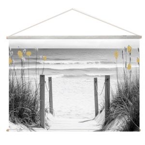 Toile de d&eacute;coration murale dor&eacute;e &agrave; motif mer