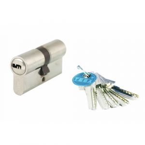 Tesa Cylindre de s&ucirc;ret&eacute; T60 d&eacute;brayable - Nickel&eacute; - 30 x 30 - Vari&eacute; - 5 cl&eacute;s - T65D3030N