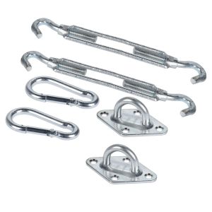 Wadiga Kit de fixation pour voile d'ombrage 6 pièces