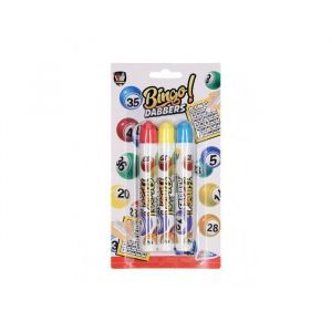 Blister 3 Stylos Marqueurs Bingo Loto, Multicolore - Feutres Stick Pour Marquage Numeros Grilles, Plaque - Set Accessoire Et Carte
