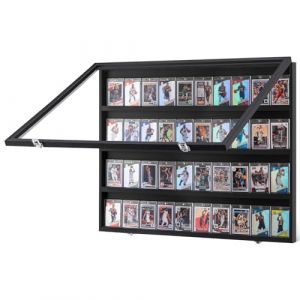 Présentoir pour 36 cartes de sport-VEVOR-775x617x55mm-en verre PC transparent verrouillable pour cartes collectionner basket-ball