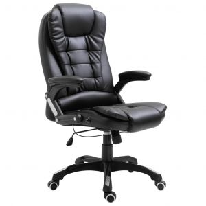 VidaXL Chaise de Bureau Noir Similicuir Fauteuil Si&egrave;ge d'Ordinateur Salon