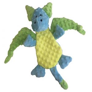 Gloria Chien en peluche - Taille 41 cm - Teddy Smaug - Jouet pour chien - peluche avec son - texture douce - tr&egrave;s r&eacute;sistant - vert / bleu