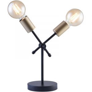 Lampe &agrave; poser industrielle en noir 30 cm