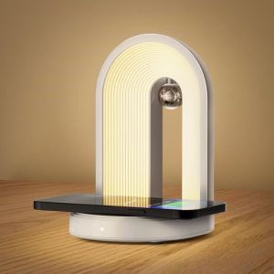 Todeco Lampe de Chevet Chargeur sans Fil 15W, Lampe de Table avec 2 Modes de Couleur et Intensité Variable, Lampes Tactiles Pour Chambre, Cadeaux de Noël, d'anniversaire