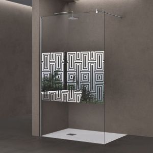 Sogood - Paroi de douche &agrave; l'italienne 140cm Bremen02DM pare douche avec stabilisateur rond verre de s&eacute;curit&eacute; de 10 mm rev&ecirc;tement nano 140x200cm