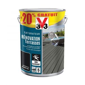 V33 Rénovateur terrasses et bardages Anthracite 5L + 20% gratuit