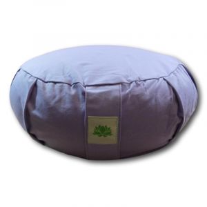 Coussin de méditation zafu lotus épeautre Bio-lilas - TORTUE DE JADE - hauteur 17cm - diamètre 40cm - coton
