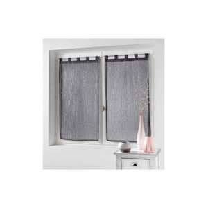 Homemaison Paire de Petits Voilages Imprimés Fils Anthracite 2 x 60 x 90 cm