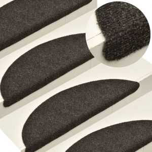 VidaXL Tapis autoadh?sifs de marches 10pcs Marron 65x21x4cm Aiguillet?