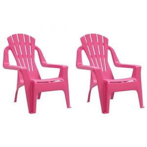 VidaXL Chaises de jardin pour enfants lot de 2 rose 37x34x44 cm PP