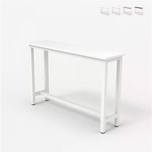 Image de Consoles d'entr&eacute;e - Office24 - Table console 120x40cm m&eacute;tal blanc meuble d'entr&eacute;e en bois Welcome light - Blanc