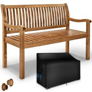 Tillvex Banc de jardin en bois marron fonc&eacute; 150 cm / 3 - 4 personnes banc de parc banc massif mobilier de jardin