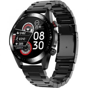 Montre Connectée,hommes,IP67 Étanc, Avec Bluetooth appel, moniteur d'activité physique, pour téléphone Android et IOS Acier Noir