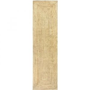 HAMID - Tapis Jute Naturel, Alhambra Tapis en Jute Couleur Naturelle, Tapis 100% Fibre de Jute, Tressé à la Main, Tapis pour Salon, Salle à Manger, Chambre, Couloirs, Couleur Naturelle (80x200cm)