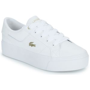 Lacoste Pour femme. Baskets en cuir blanc Ziane
